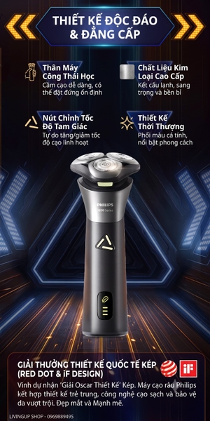 Máy cạo râu khô vào ướt Philips Shaver 3000 Series S3882/00
