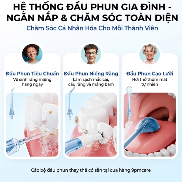 Máy tăm nước cầm tay 9pmcare UltraClean L15 - Long Battery Edition