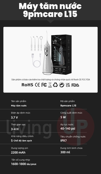 Combo bàn chải điện Oral-B iO Series 3 và Tăm nước 9pmcare L15 Ultra Clean
