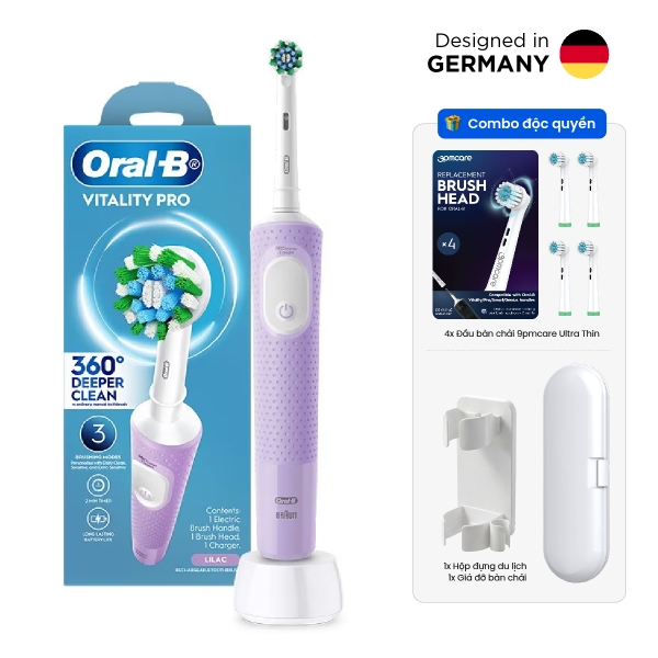 Bàn chải điện Oral-B Vitality Pro 2026 Daily Extra Combo, 5 đầu bàn chải, 3 chế độ làm sạch