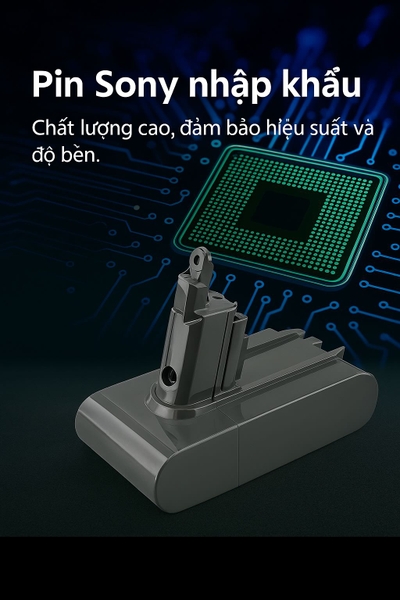 Pin máy hút bụi Dyson V8 dung lượng cao 3000mAh, 4800mAh - Dung lượng thực, tự động ngắt sạc, tương thích toàn bộ Series V8