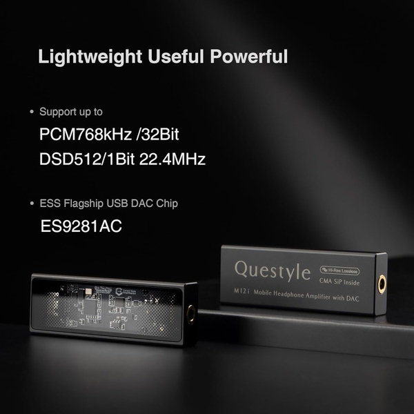 Bộ USB Dac/amp HiFi Questyle M12i Hi-res Audio [MFi Certified] hỗ trợ PCM 768kHz DSD512