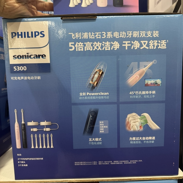 Set 2 bàn chải điện Philips Sonicare 5300 (Xanh navy/Hồng) - Model 2025