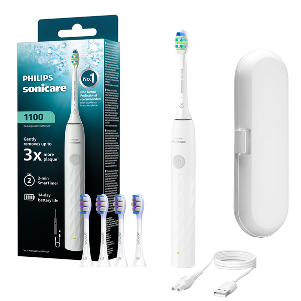 Bàn chải điện Philips Sonicare 1100 (New Gen 2026) - Value Starter Set - sạc có dây