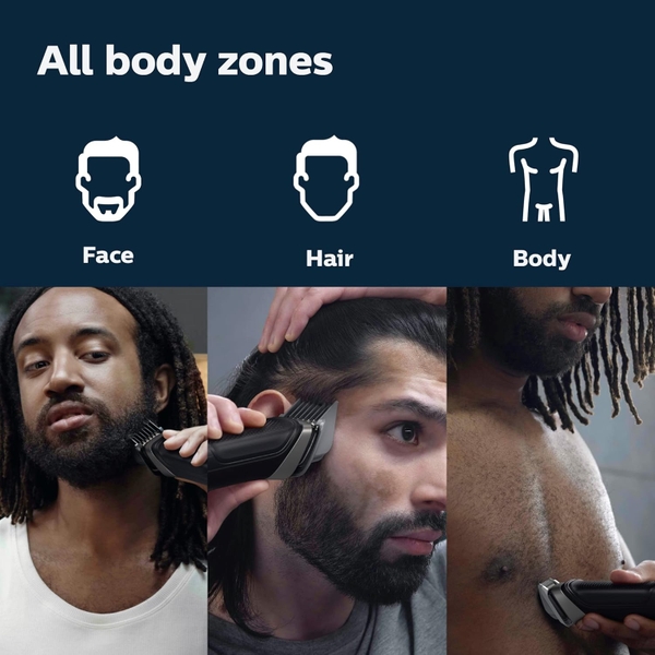 Tông đơ cắt tóc & máy cạo râu đa năng Philips Multigroom Series 5000 (18 Phụ kiện)