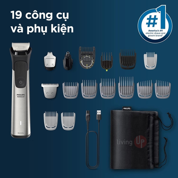 Tông đơ cắt tóc & máy cạo râu đa năng Philips Multigroom Series 7000 All-in-one