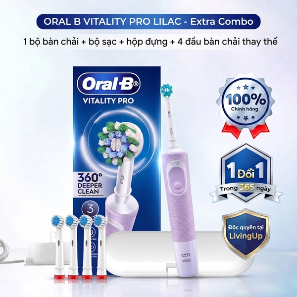 Bàn chải điện Oral-B Vitality Pro 2026 Extra Combo