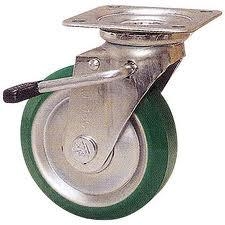 swivel-caster-with-brake-200-green-polyurethane