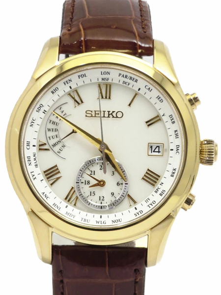 SEIKO Brightz SAGA312 8B63-0AY0 Solar Radio Quartz Wristwatch Analog Men's  box
