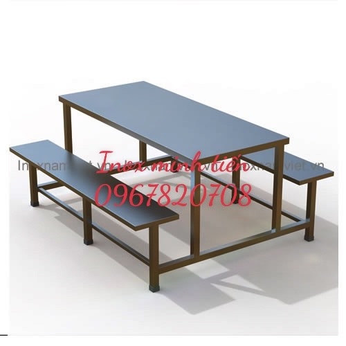 Bàn Ăn Công Nghiệp liền Ghế 1400×750