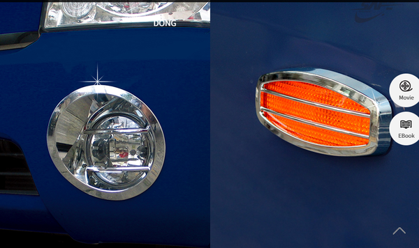 Ốp mạ đèn gầm  và xi nhan xe Porter 2 đời thấp