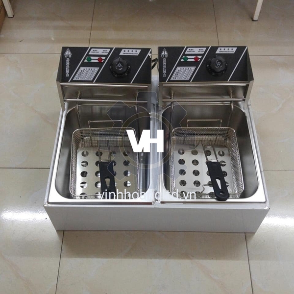 bếp chiên nhúng 2 hố sử dụng cho nhà hàng