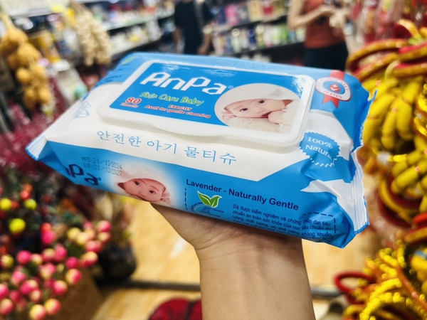 KHĂN ƯỚT ANPA CAO CẤP 80 TỜ CHÍNH HÃNG KHÔNG MÙI AN TOÀN CHO BÉ (1)