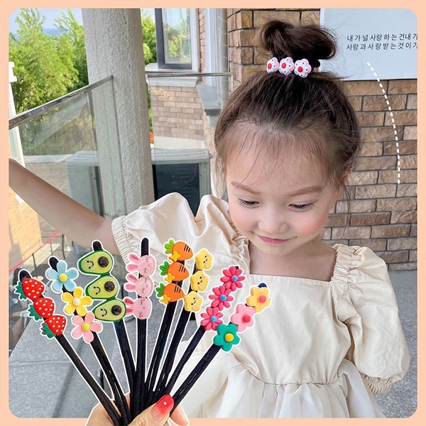 KẸp QUẮN TÓC CHO BÉ CÓ STICKER CHIBI (Sale 50%)