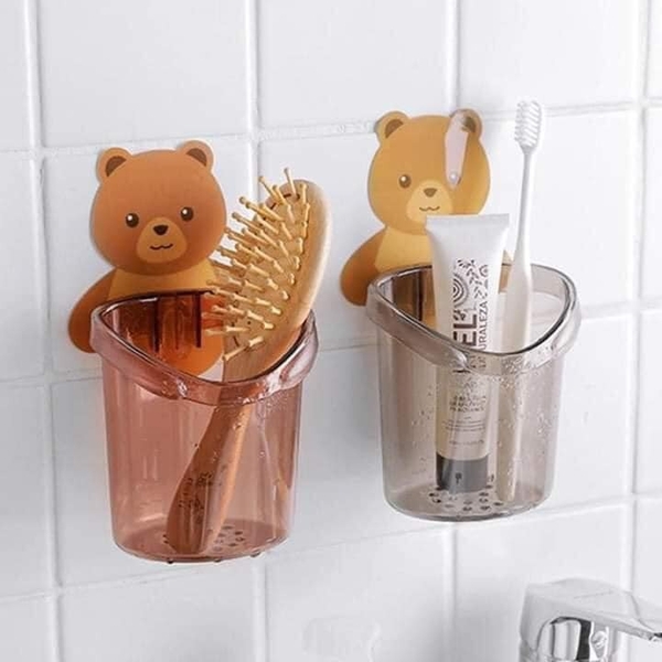 Cốc Gấu đựng Bàn chải đánh răng dán tường (1)
