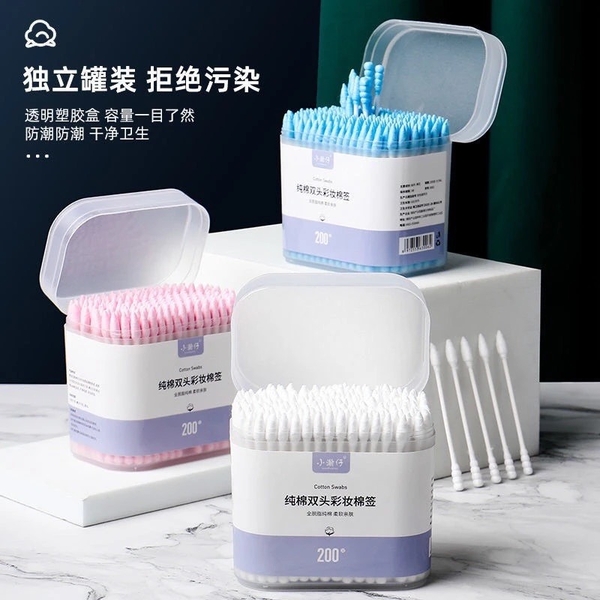 Hộp 200 tăm bông hai đầu mẫu đầu vừa tiện dụng (1)