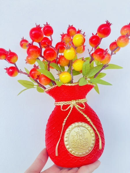 Bình Hoa Tài Lộc Kèm Cành Lựu Đỏ Phong Thuỷ (4)