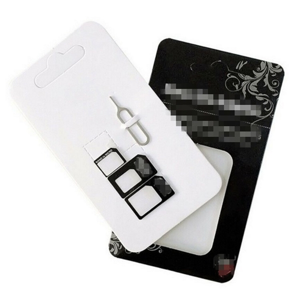Bộ CHUYỂN ĐỔI SIM Card 4 trong 1 Nano Micro SIM CÓ CÂY CHỌT SIM (ko ck)
