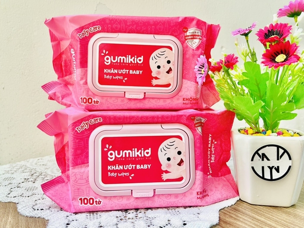 KHĂN ƯỚT GUMI CHO BÉ 100 TỜ CHÍNH HÃNG (2)