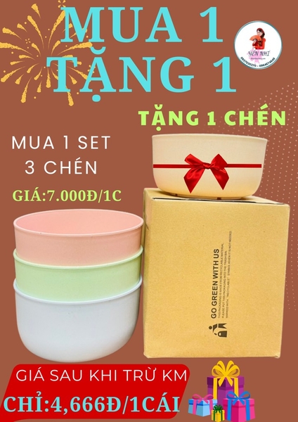CHÉN ĂN DẶM LÚA MẠCH CHO BÉ ( MUA 3 TẶNG 1) (1 tặng ko ck)