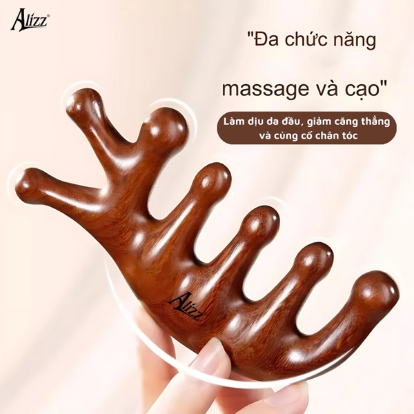 Lược massage gỗ đàn hương đầu cá heo AL-14361 (3)