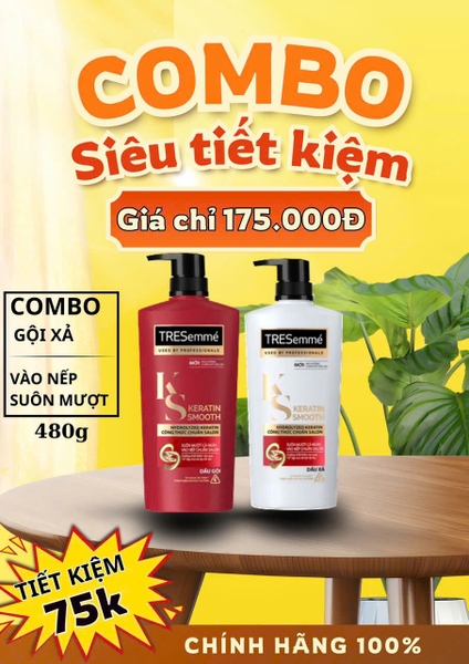 CHAI DẦU GỘI/XẢ TRESemmé 480g CHÍNH HÃNG ( Ko áp dụng cho giảm 10%) ( MUA COMBO GIẢM 10%)