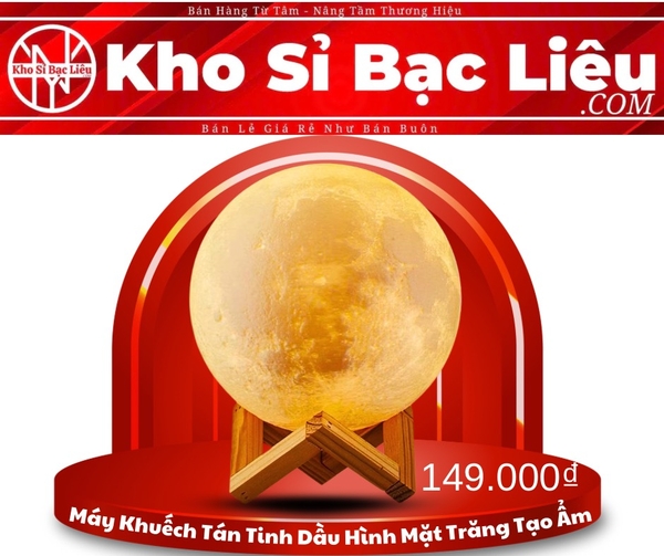 ( Thanh Lý Hộp Xấu) Máy Khuếch Tán Tinh Dầu , Tạo Ẩm Phun Sương Mặt Trăng Có Đèn