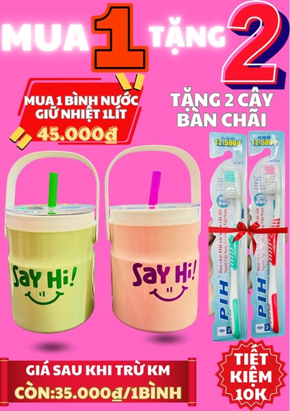 BÌNH NƯỚC, BÌNH ĐÁ GIỮ NHIỆT SAY HI 1LÍT