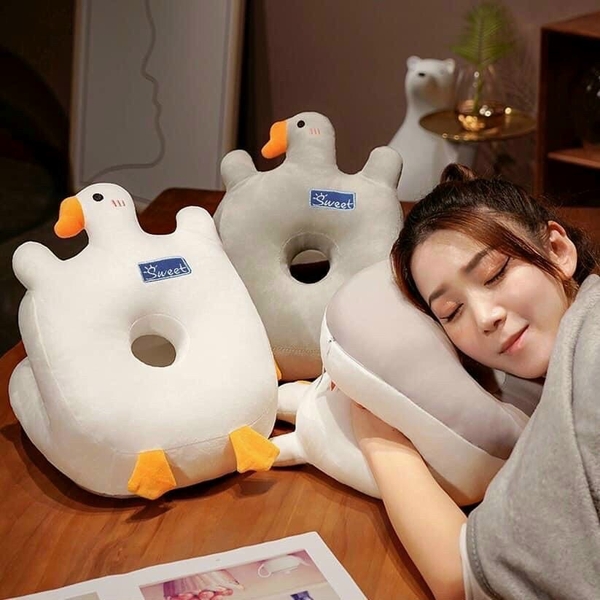 Gối Ngủ Ngon Có Lỗ Sỏ Tay Văn Phòng Con Ngỗng Mềm Êm Mịn (Sale 50%)