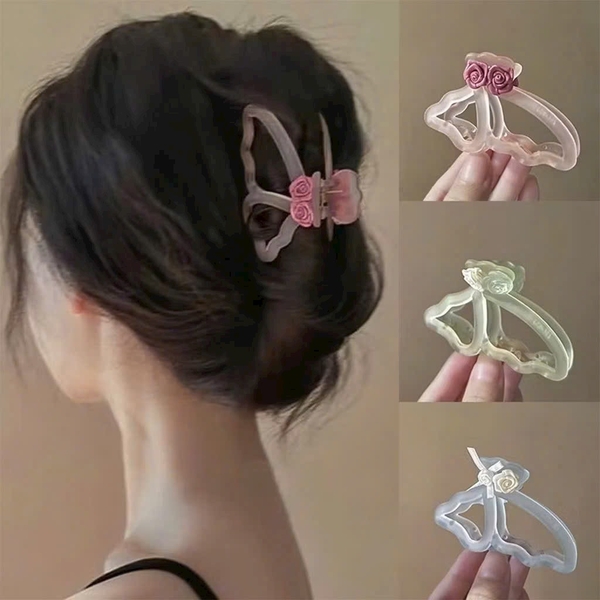 KẸP BƯỚM ĐÍNH HOA NHIỀU MÀU (1)