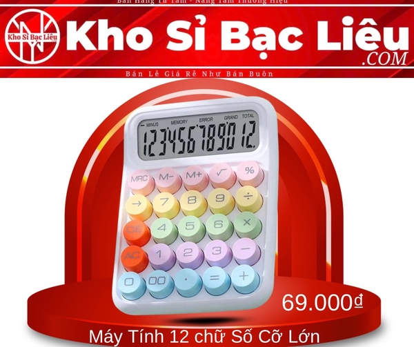 Máy Tính 12 Chữ Số Cỡ Lớn Màu Sắc Xinh Xắn (4)