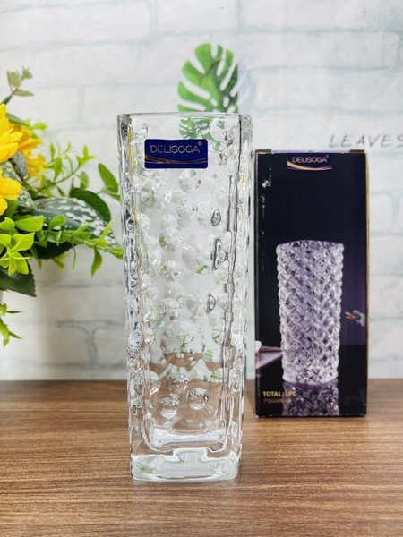 BÌNH CẮM HOA THUỶ TINH MẪU VUÔNG TRẮNG (2)