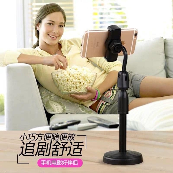 Giá đỡ chân kẹp điện thoại đế tròn để bàn livestream / trợ giảng (1)