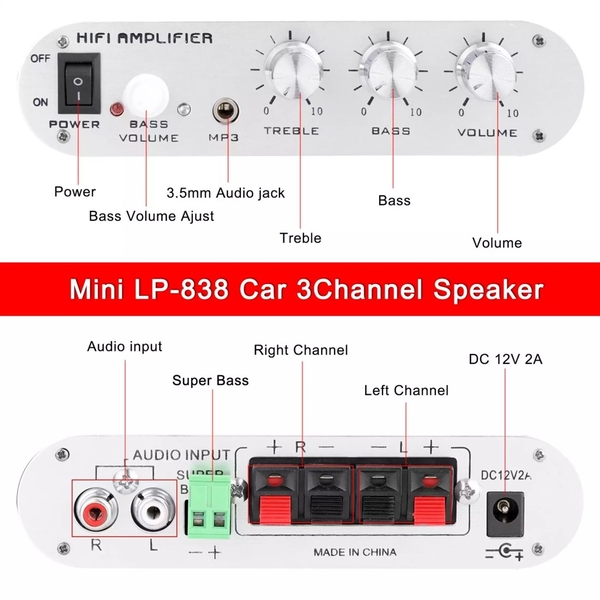 Amply 12V khuếch đại âm thanh 200w (10)