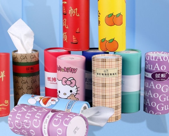 HỘP KHĂN GIẤY KHÔ HÌNH TRỤ ĐỂ XE Ô TÔ (2)