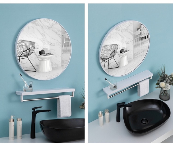 Gương tròn dán tường 50cm. Gương thuỷ tinh hình ảnh sắc nét sáng
