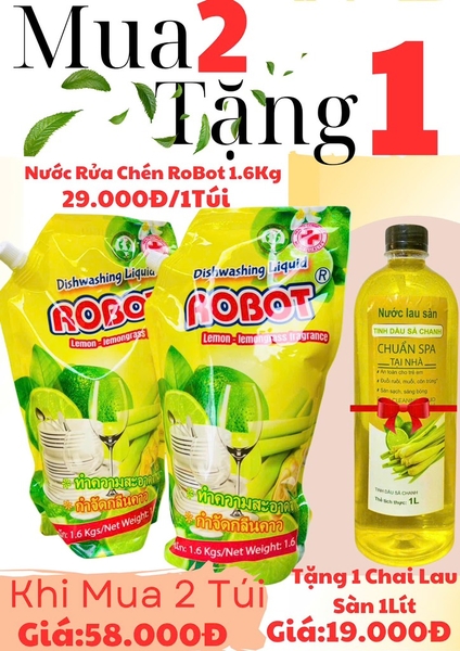 TÚI NƯỚC RỬA CHÉN ROBOT LỚN 1.6kg LOẠI 1 CHÍNH HÃNG (2)