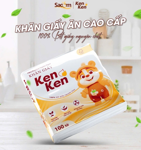 KHĂN GIẤY VUÔNG KENKEN 100 TỜ CHÍNH HÃNG XỊN (2)) (thùng 30g