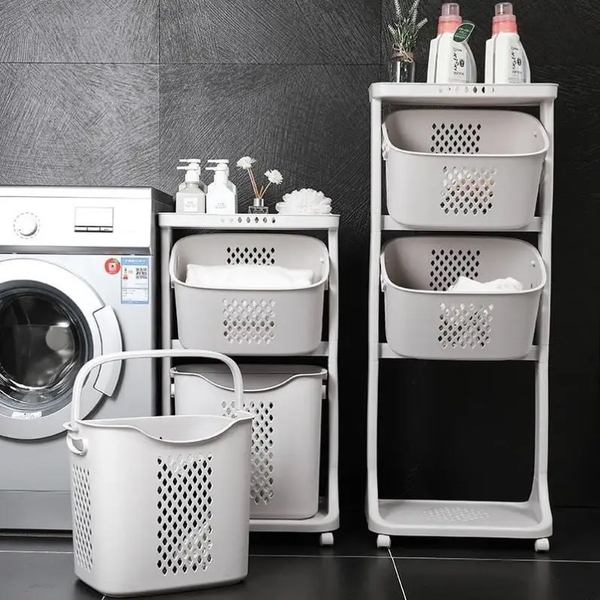 Kệ rổ nhựa 3 tầng Việt Nhật đa năng có bánh xe (20)