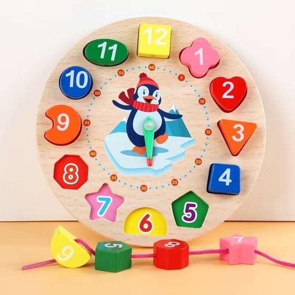 ĐỒNG HỒ RÁP SỐ BẰNG GỖ PHÁT TRIỂN TRÍ TUỆ CHO BÉ (2)