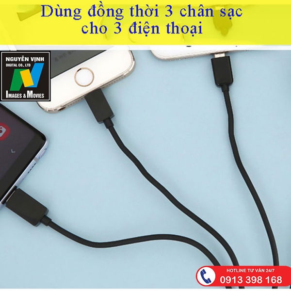 Cáp sạc điện thoại 3 trong 1 Sendem M10