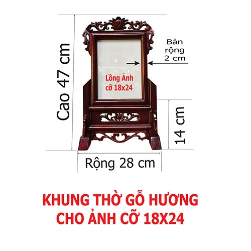 KHUNG THỜ CỠ 18X24 ĐƠN