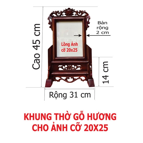 KHUNG THỜ CỠ 20X25 ĐƠN