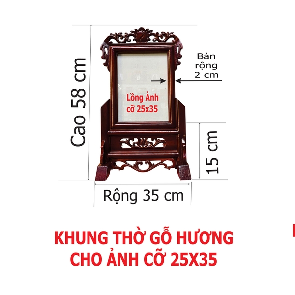 KHUNG THỜ CỠ 25X35 ĐƠN