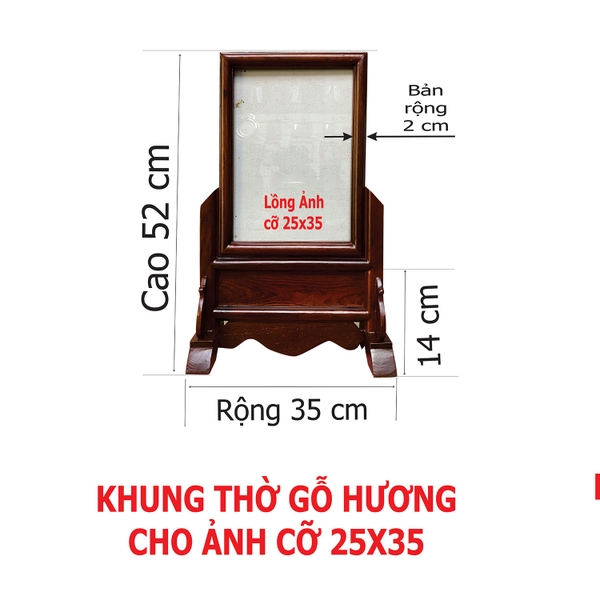 KHUNG THỜ CỠ 25X35 ĐƠN