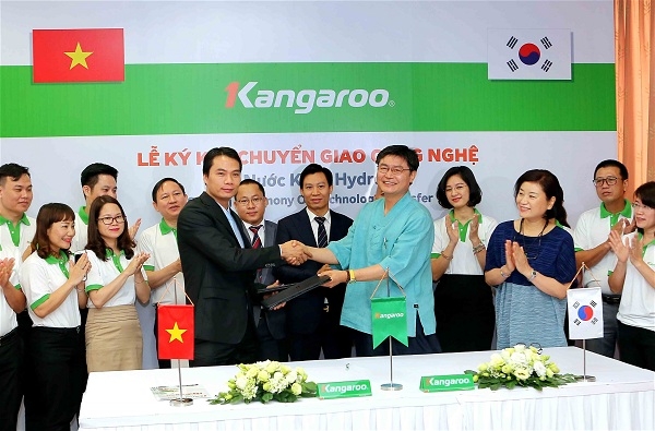 Kangaroo ký kết Chuyển giao công nghệ Tạo nước Kiềm Hydrogen với Tập đoàn Công Nghệ Hàn Quốc