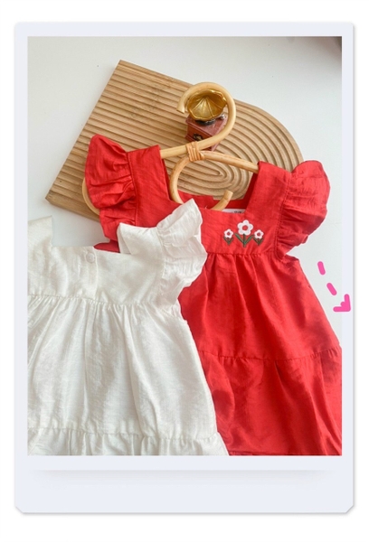 Váy tơ đũi thêu hoa s2