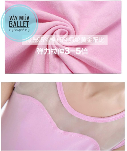 Set áo váy múa cutout lưng buộc nơ (2 màu)