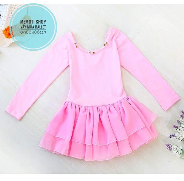 Váy múa hoa cổ 2 tầng dài