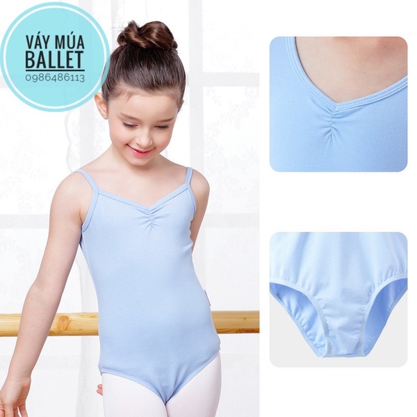 Áo tập múa 2 dây khoét lưng (đen, hồng, xanh)